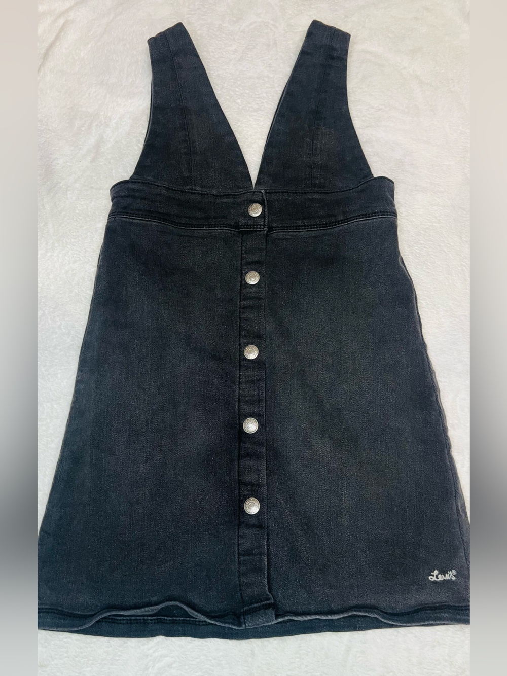 Levi's Black and Silver Denim Button Detail